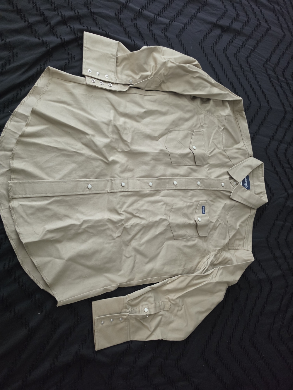Wrangler Khaki Snap-Front Utility Shirt Jacket